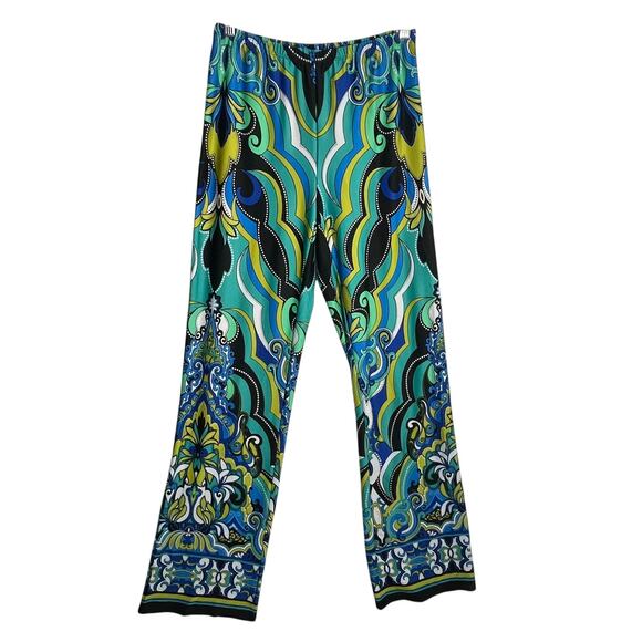 Melissa Paige XS Palazzo Pants Psychedelic Retro 70s Disco Funky Print USA - Picture 1 of 13